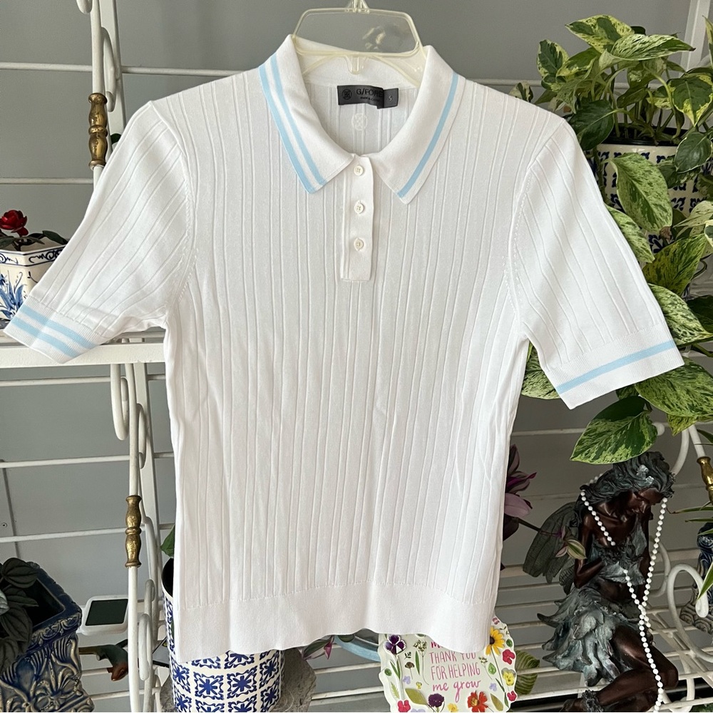 G/Fore  White Polo Shirt - excellent condition- smoke and pet free home!